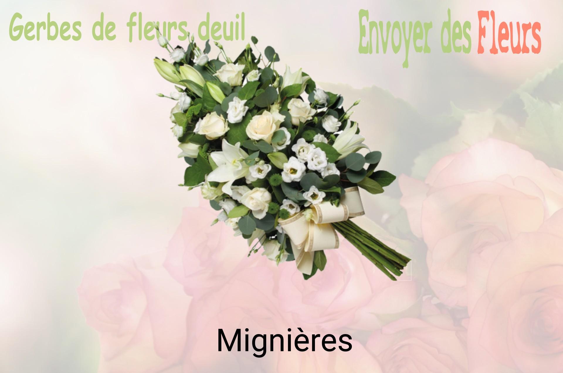 Gerbe de fleurs de deuil livrée à Mignières